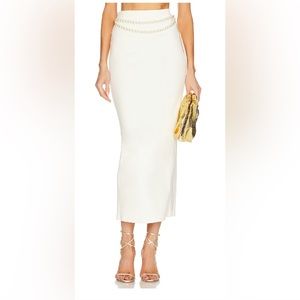 Lovers + Friends White Midi Skirt